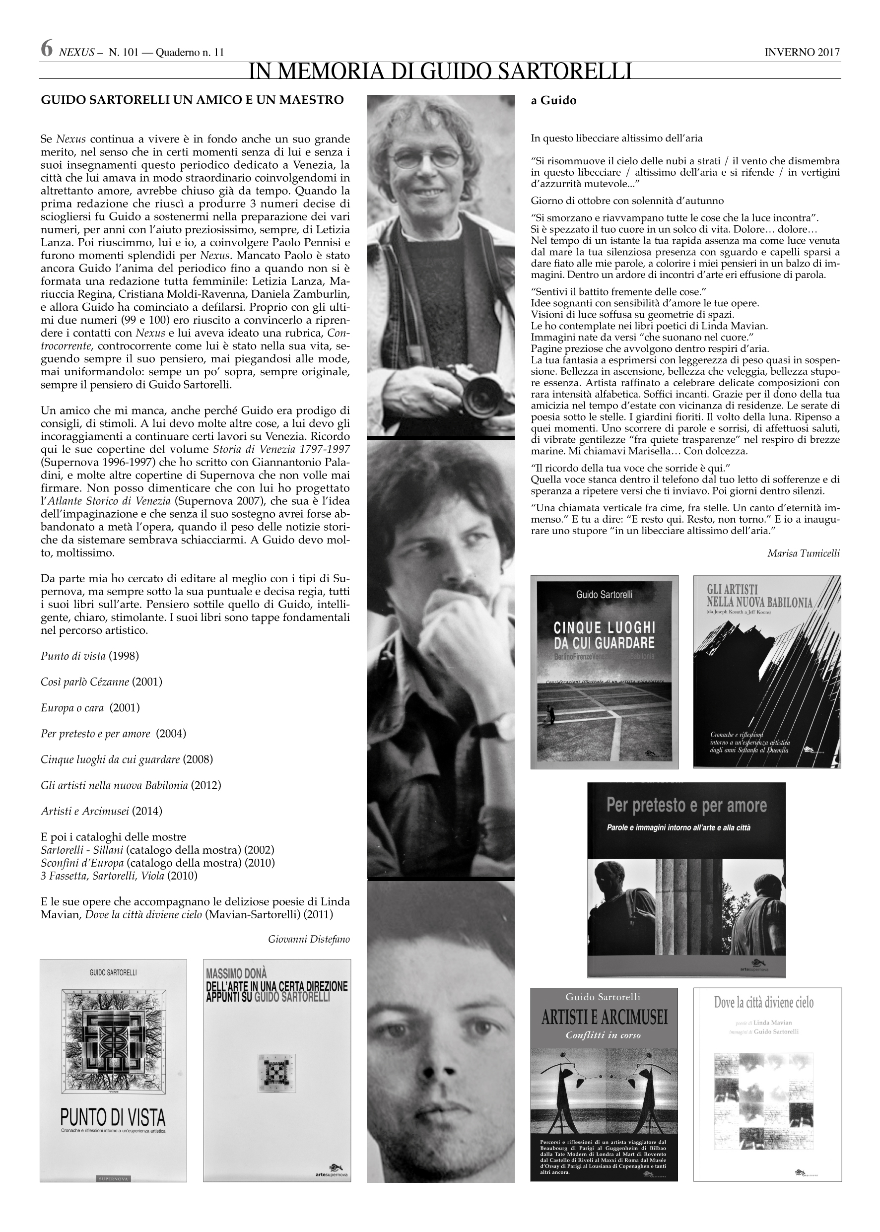Guido Sartorelli Rivista Nexus Artista Arte Concettuale Venezia 2017